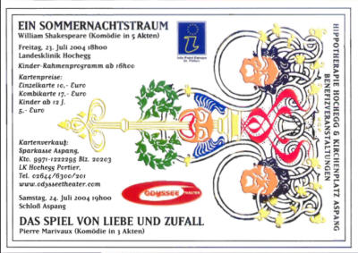 Einladungskarte für Aspang / Hochegg 2004