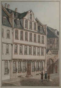 Das Elternhaus J.W. v.Goethes am Großen Hirschgraben in Frankfurt am Main.