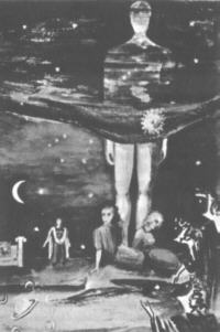"Die Fliegen", Skizze von Herta Bhm fr die deutsche Erstauffhrung 1947 am Schauspielhaus Dsseldorf unter der Regie von Gustav Grndgens